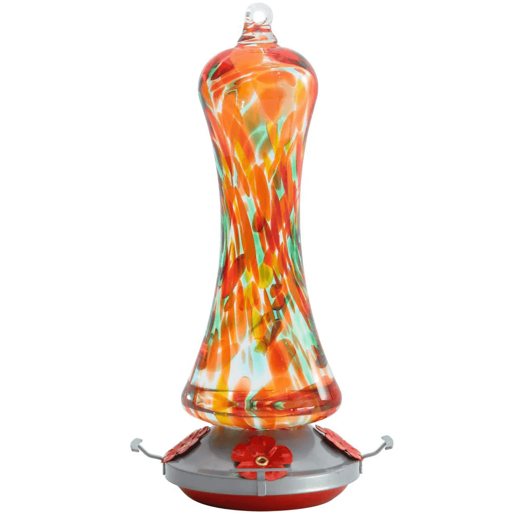 Hand-blown Glass Hummingbird Feeder 20 OZ
