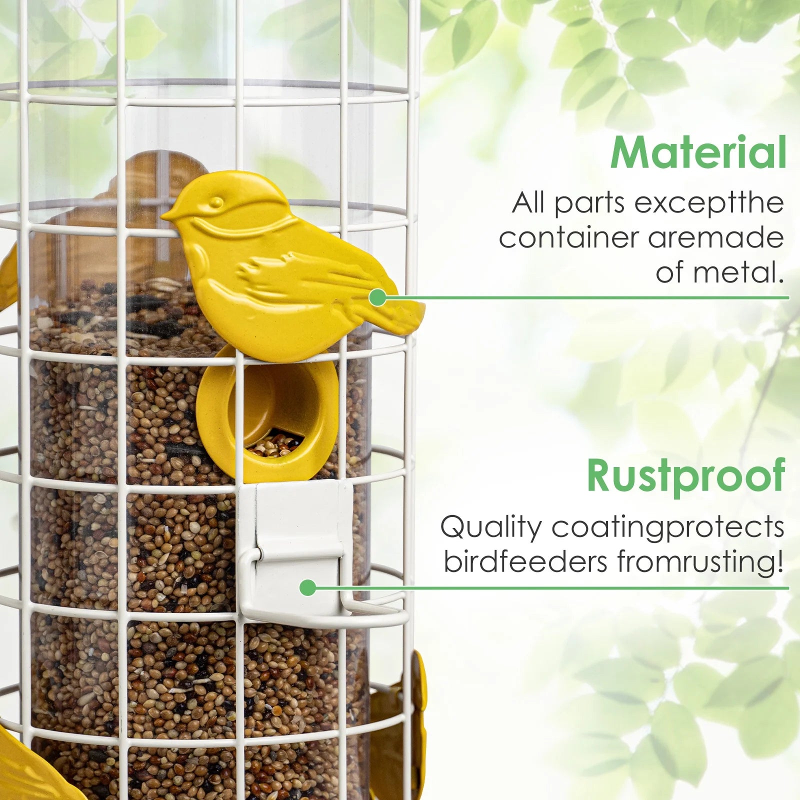 Birdkiss Squirrel-Proof Metal Bird Feeder - 3LBs