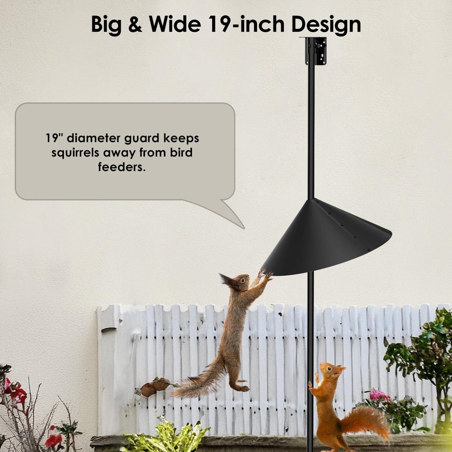 Squirrel Proof Baffle for Outside - 19 Inch Suitable for Bird Feeders Pole and Bird Houses