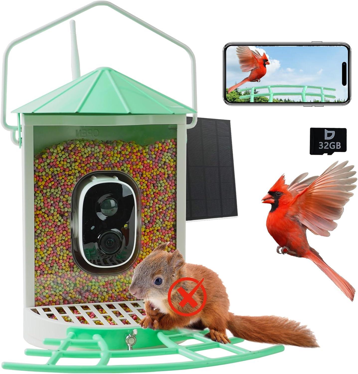 Metal Squirrel Proof Bird Feeder with Camera