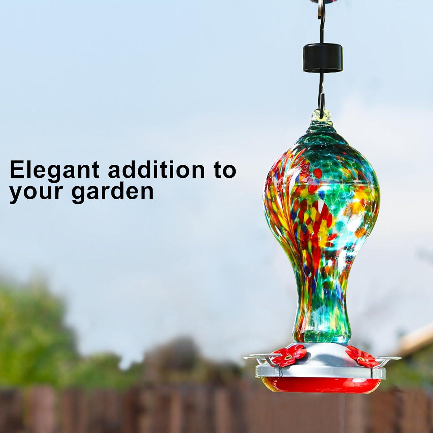 Hummingbird Feeder Outdoors Glass 25oz - Blue