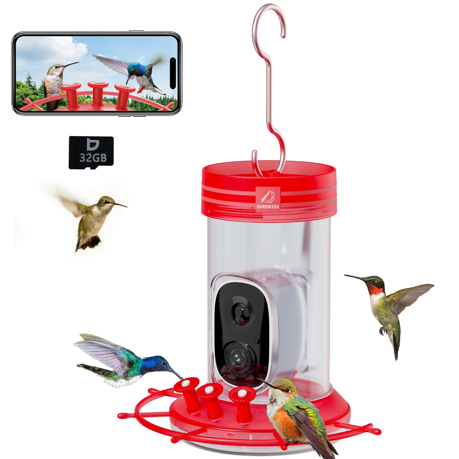 32 OZ Smart Hummingbird Feeder with Camera