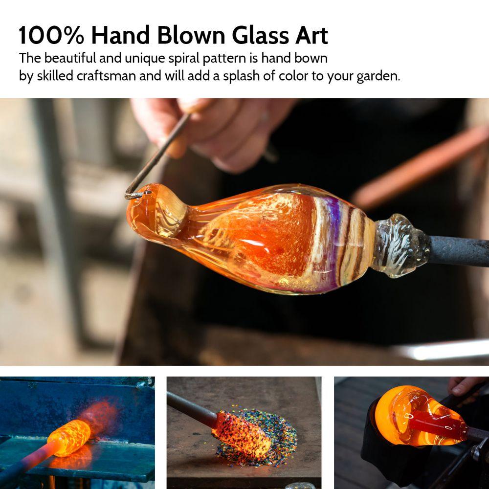 Hand-blown Glass Hummingbird Feeder 20 OZ