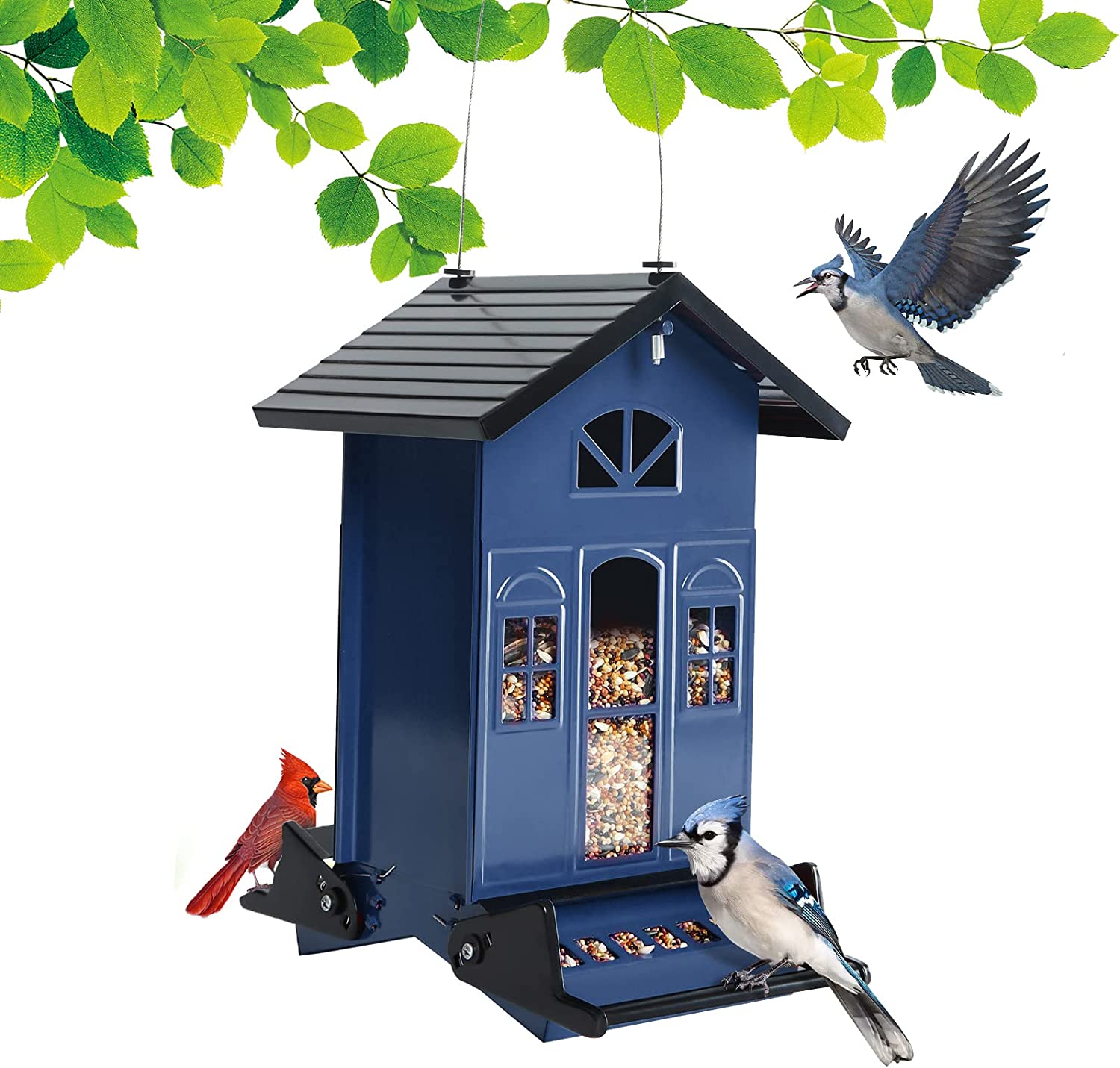 5 LBs Blue Chateau Squirrel Proof Bird Feeder