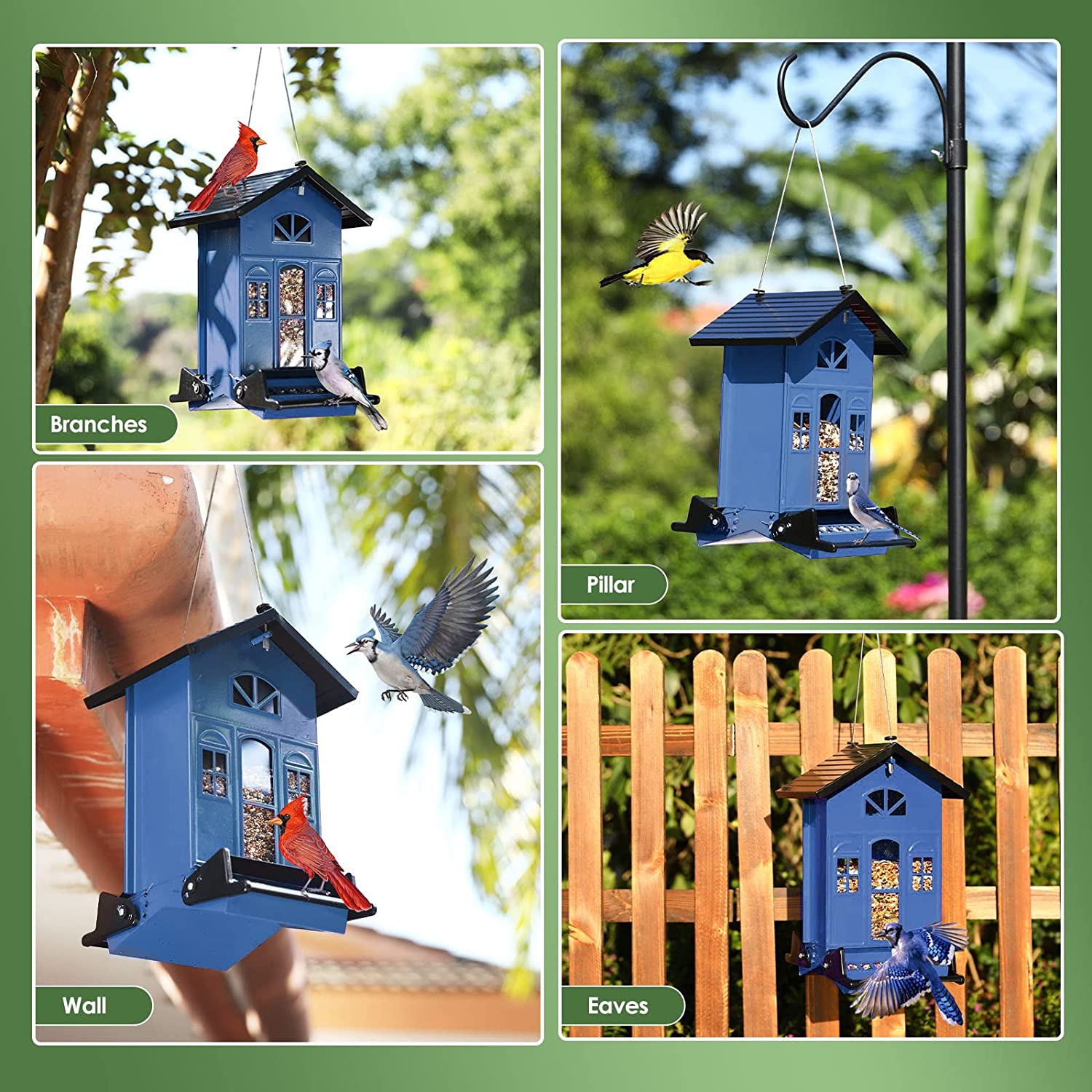 5 LBs Blue Chateau Squirrel Proof Bird Feeder