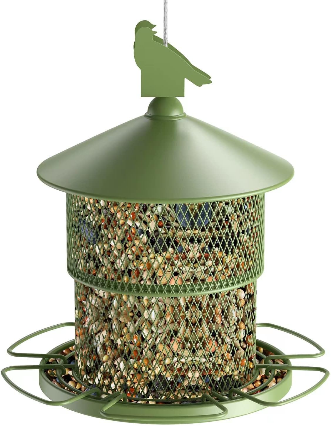 Outdoors Hanging Metal Bird Feeder with 4 lbs Large Capacity