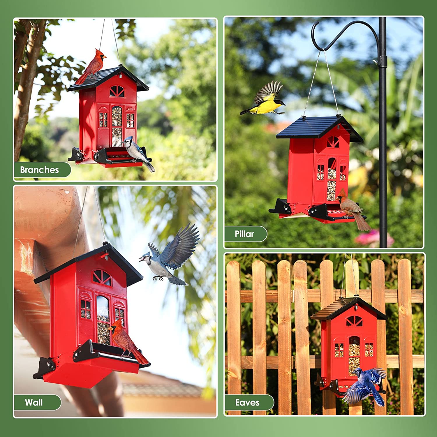 5 LBs Red Chateau Squirrel Proof Bird Feeder