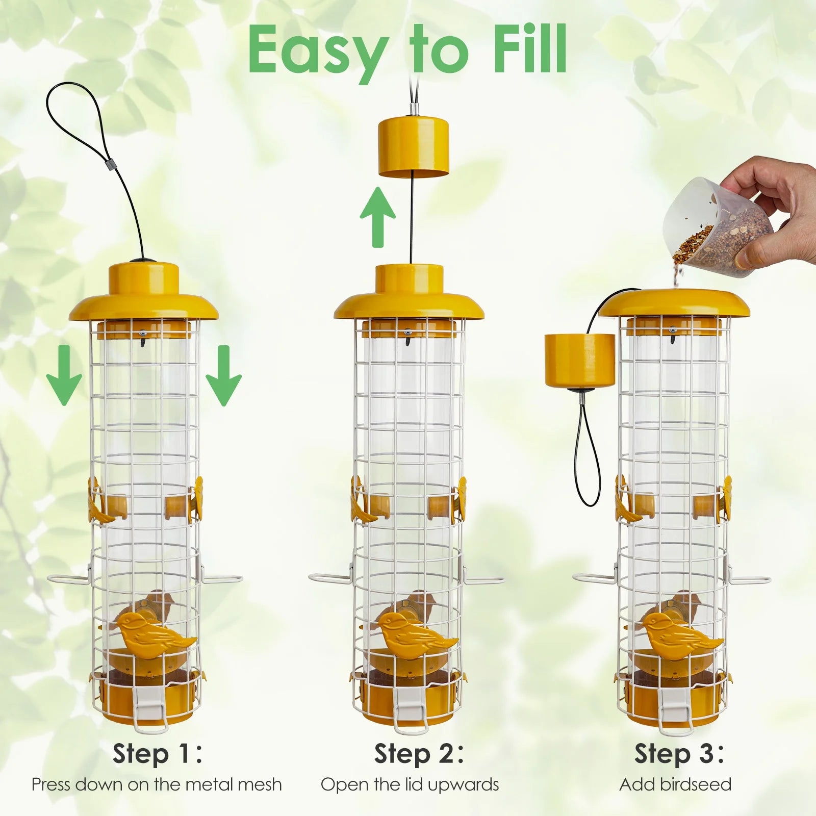 Birdkiss Squirrel-Proof Metal Bird Feeder - 3LBs